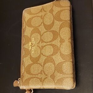 Coach Tan Wristlet Clutch